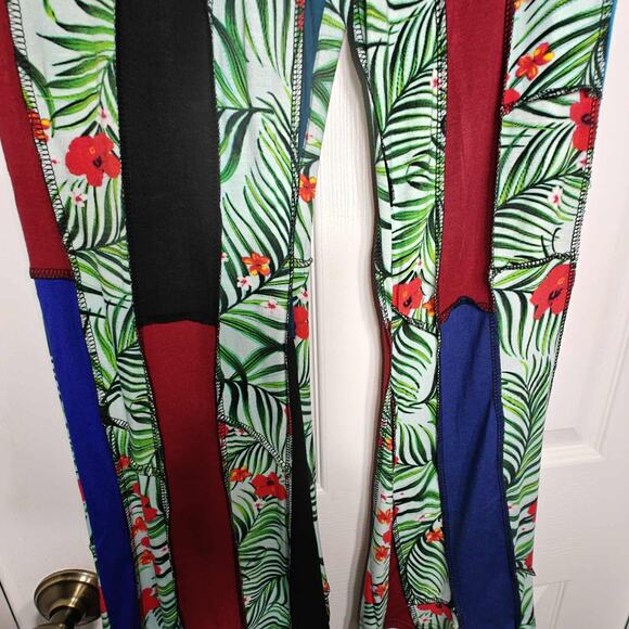 The Collection Royal women L/XL Viscose Patched Trouser Pants Patchwork - Picture 3 of 5